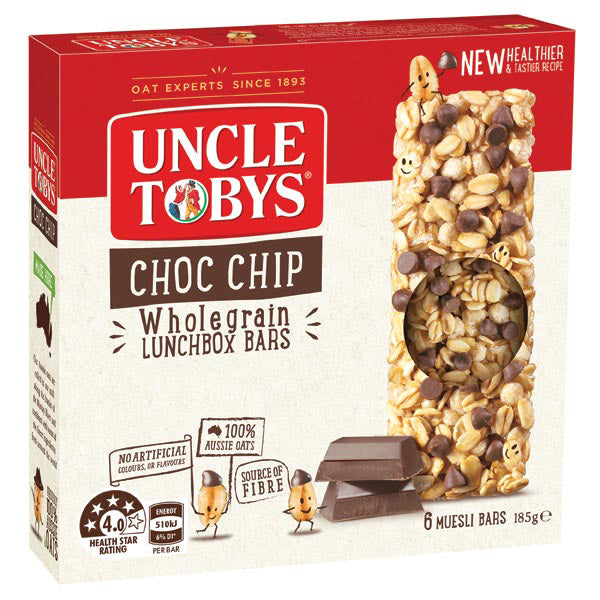 Uncle Tobys Muesli Bar Choc Chip Pack 6_530550000_12403932