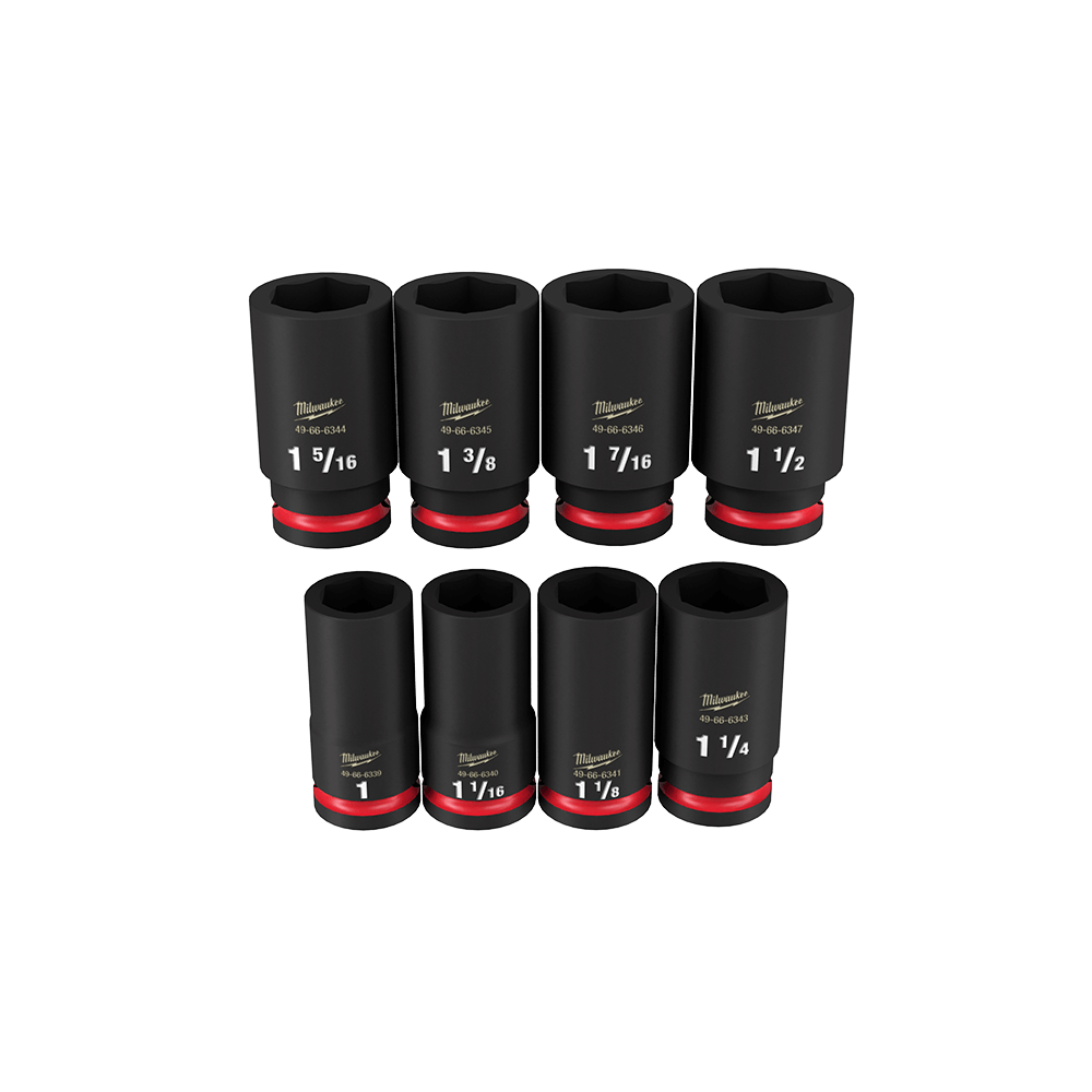 Shockwave 3/4'' Dve 8pce SAE Deep 6 Point Impact Socket Set 533620 49667018