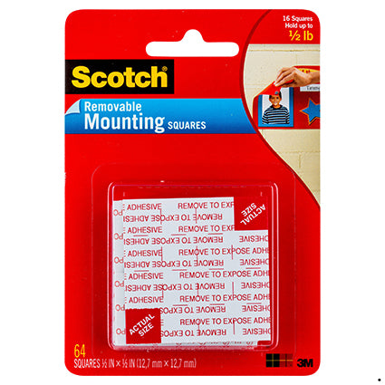 Scotch 108 Mounting Squares Removable Small 12.7X12.7mm_535405300_26027