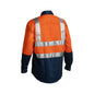 Shirt L/S 3XL Hi Vis Org/Navy Cotton Drill 190gsm 3M H-pattern Tape Bisley_90010572_BS6267T_TT023XL