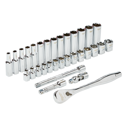 Milwaukee  32pce 3/8 Drive Ratchet & Socket Metric Set 538814 48229508