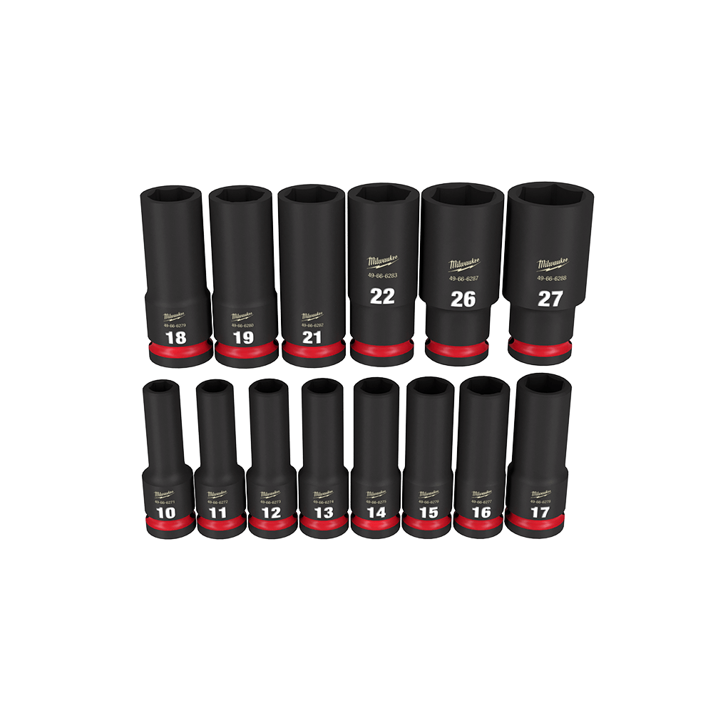 SHOCKWAVE 1/2 DRIVE 14PC METRIC DEEP 6 POINT IMPACT SOCKET SET 542602 49667014