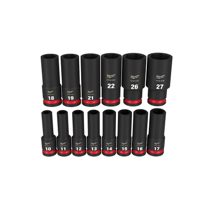 SHOCKWAVE 1/2 DRIVE 14PC METRIC DEEP 6 POINT IMPACT SOCKET SET 542602 49667014