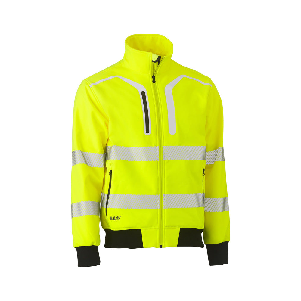 Jacket Bomber Taped Hi-Vis Soft Shell Bisley 5XL Yellow BJ6979T_BF515XL_40021786_BJ6979T_BF515XL