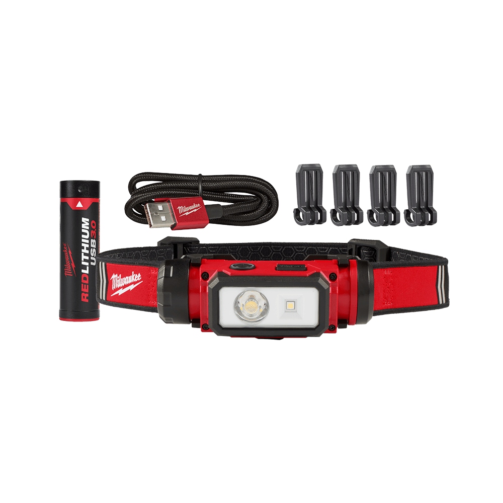 Redlithium USB Rechargable Hard Hat Headlamp 600 Lumen 3.0AH KIT 546847 L4HL2301