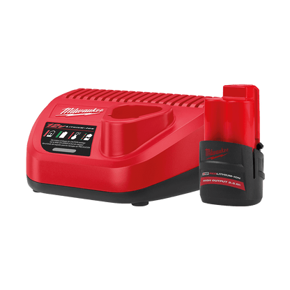 Pack Starter Kit   1x 12v 2.0 Ah  1 X Battery Charger  Milwaukee 547023 M12HOSP201B
