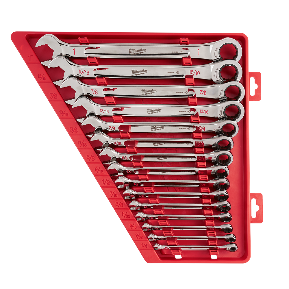 15PC Ratcheting Combination Wrench Set SAE Milwaukee 549709 48229416