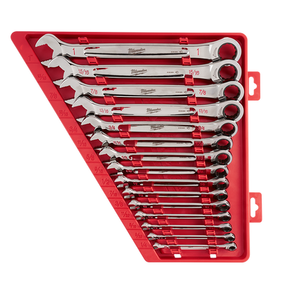 15PC Ratcheting Combination Wrench Set SAE Milwaukee 549709 48229416