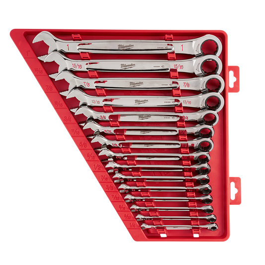 15PC Ratcheting Combination Wrench Set SAE Milwaukee 549709 48229416