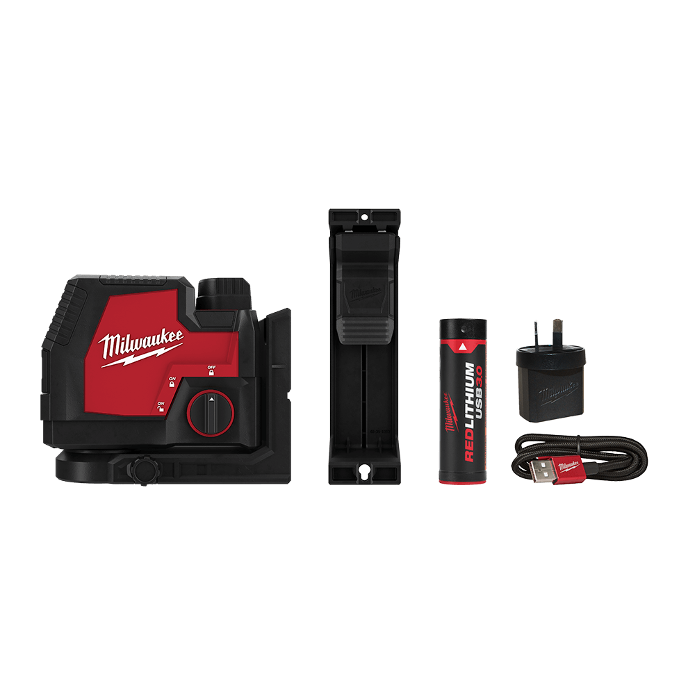 REDLITHIUM USB RECHARGEABLE CROSS LINE LASER KIT GREEN 550173 L4CLL-301C