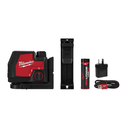 REDLITHIUM USB RECHARGEABLE CROSS LINE LASER KIT GREEN 550173 L4CLL-301C