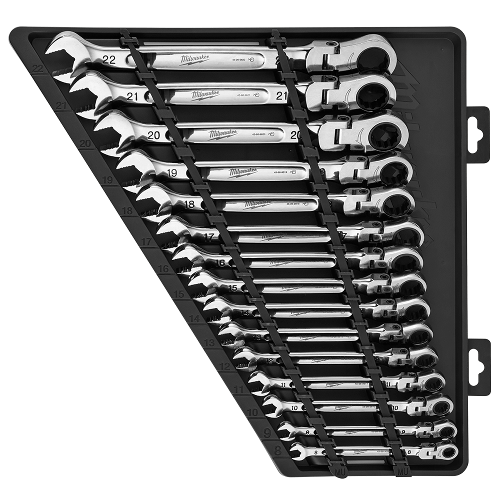 15PC FLEX HEAD RATCHETING COMBINATION WRENCH SET  METRIC 552421 48229513