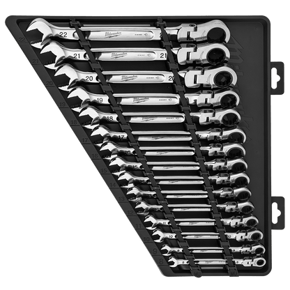 15PC FLEX HEAD RATCHETING COMBINATION WRENCH SET  METRIC 552421 48229513