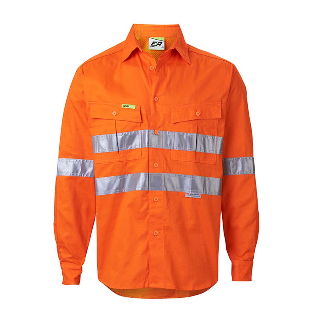 Shirt L/S Cotton Drill 155gsm 3M Tape Hi Vis Orange 3XL Endurite_55540105_ERM2O155-3XL