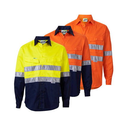 M2155 Hi-Vis Long Sleeve Taped Shirt 155gsm_M2155