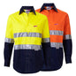 Shirt Womens L/S Cotton Drill 155gsm 3M Tape Hi Vis Yellow/Navy 10 Endurite_55540141_ERW1YN155-10