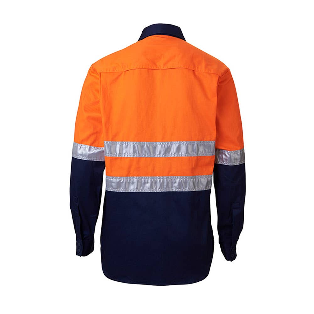 Shirt L/S Cotton Drill 125gsm 3M Tape Hi Vis Orange/Navy 4XL Endurite 55540016 ERm2ON125-4XL