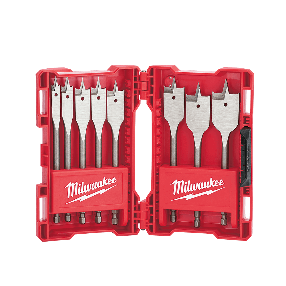 8 Pce Timber Spade Bit Set Milwaukee 562275 48270145