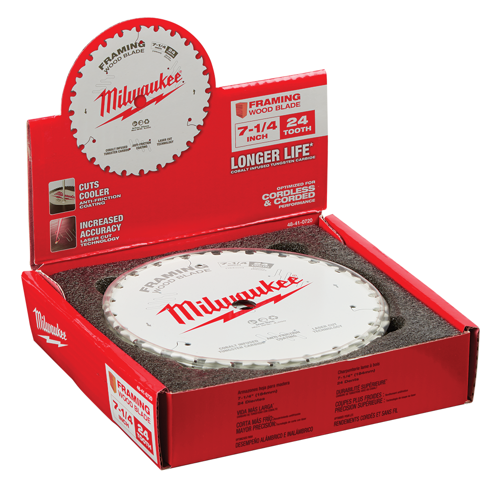 184MM (7-1/4) 24T WOOD CIRCULAR SAW BLADE MILWAUKEE 563639 48418720