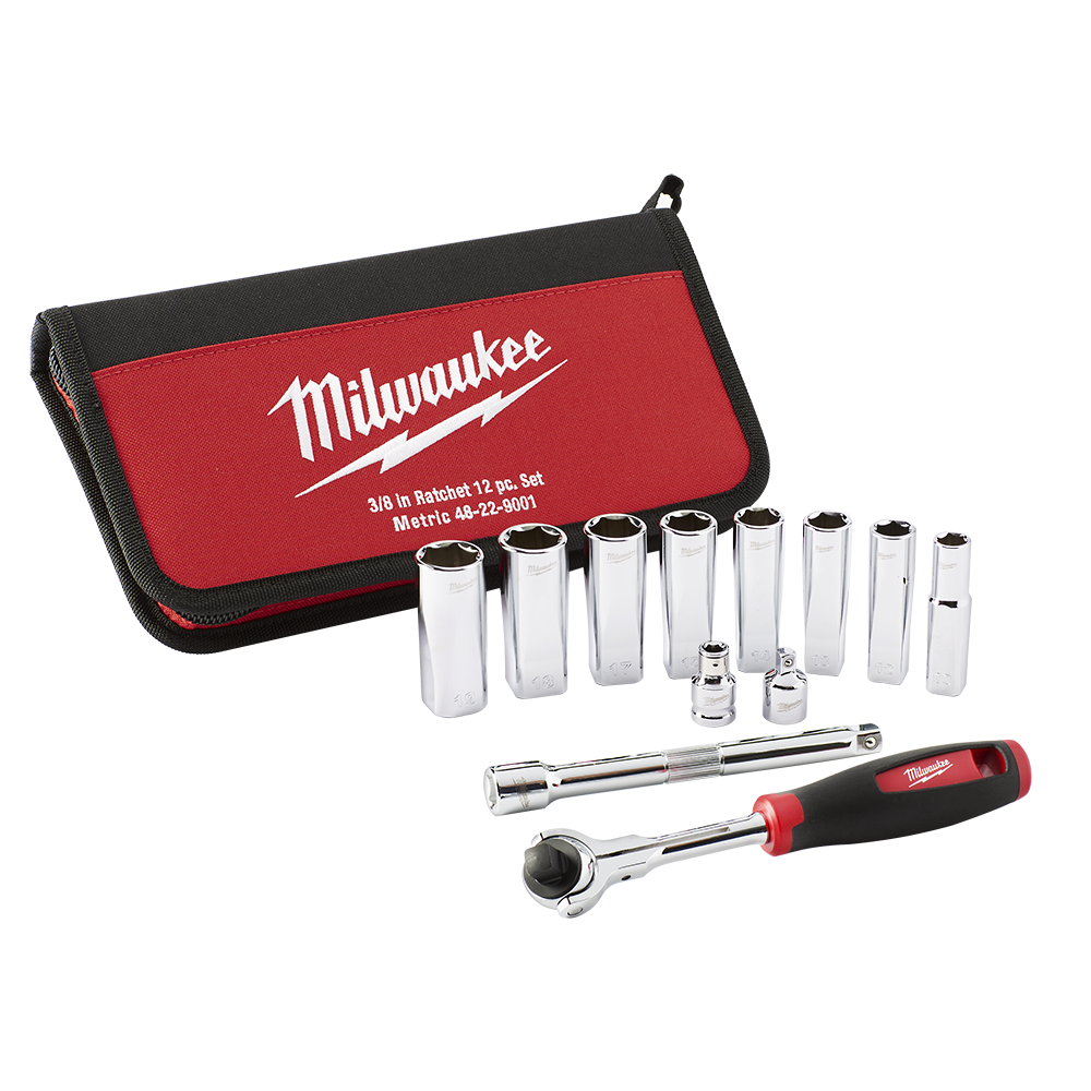 Milwaukee 3/8'' Drive Socket Set 12pc Metric 566544 48229001