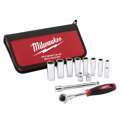 Milwaukee 3/8'' Drive Socket Set 12pc Metric 566544 48229001