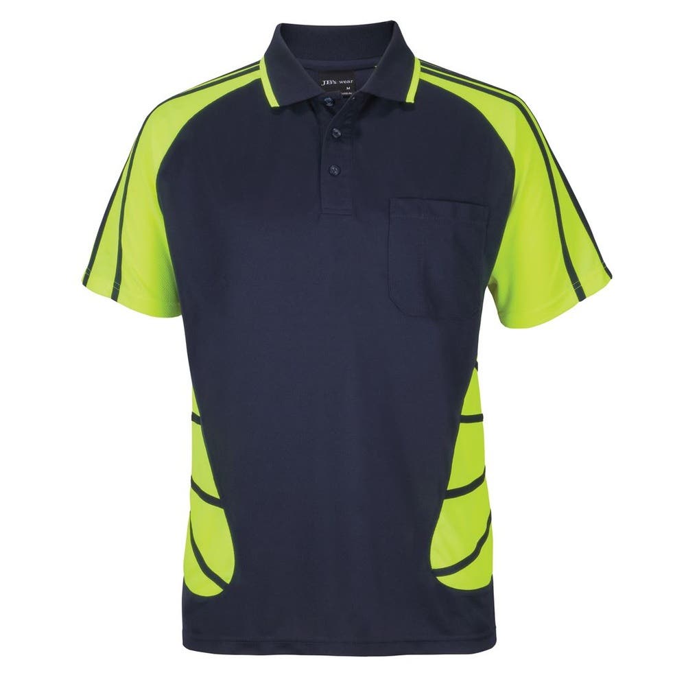 Jb's Street Spider Polo Navy/Lime 6HSSPNECX Large 571772 6HSSPNECX