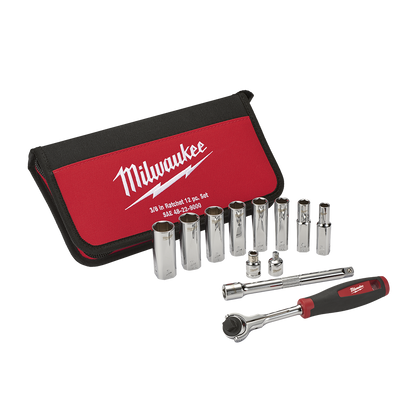 MILWAUKEE SOCKET SET 3/8 DR SAE 12PC 575732 48229000