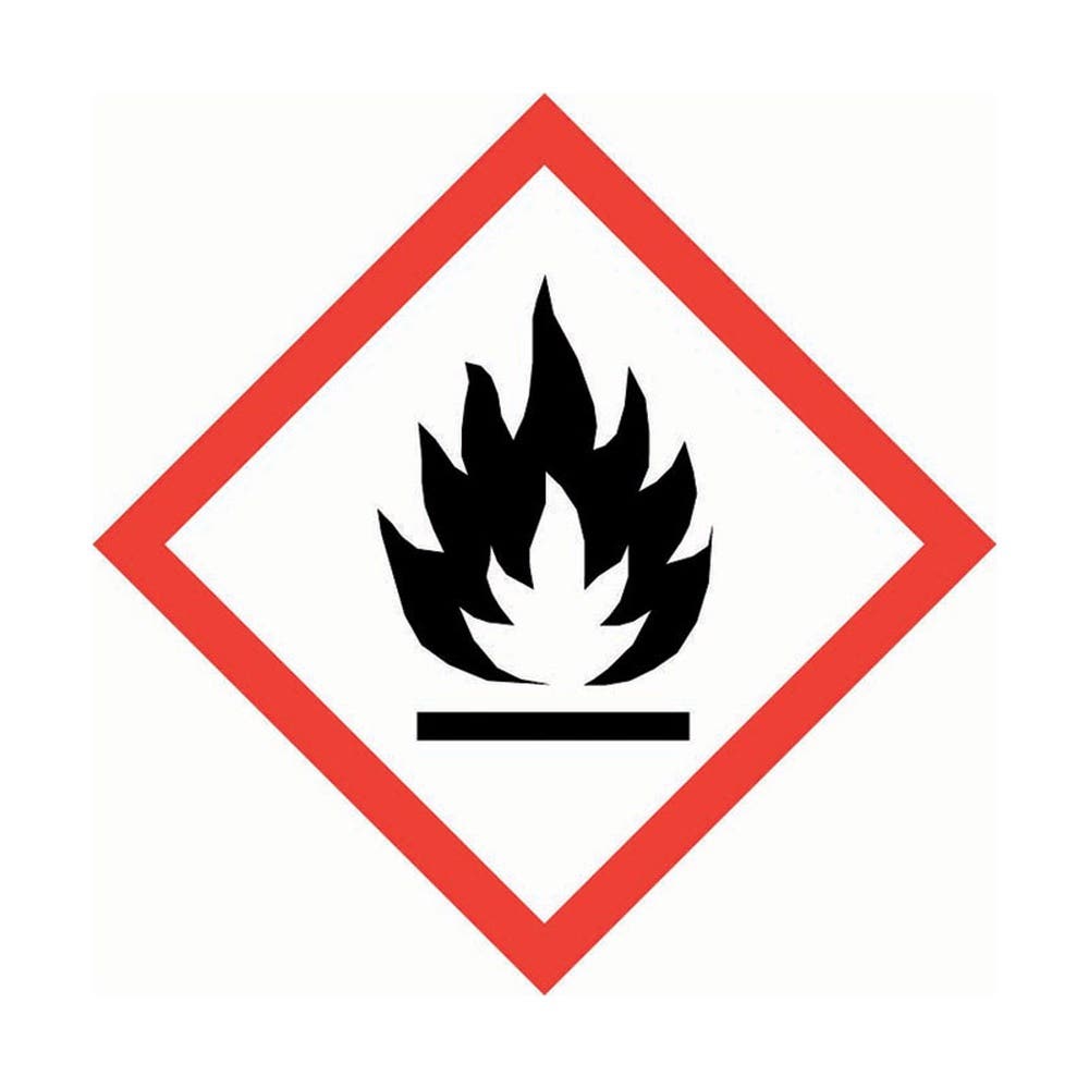 LABEL GHS FLAME 20MM SQ VINYL PK 20 580167 875782