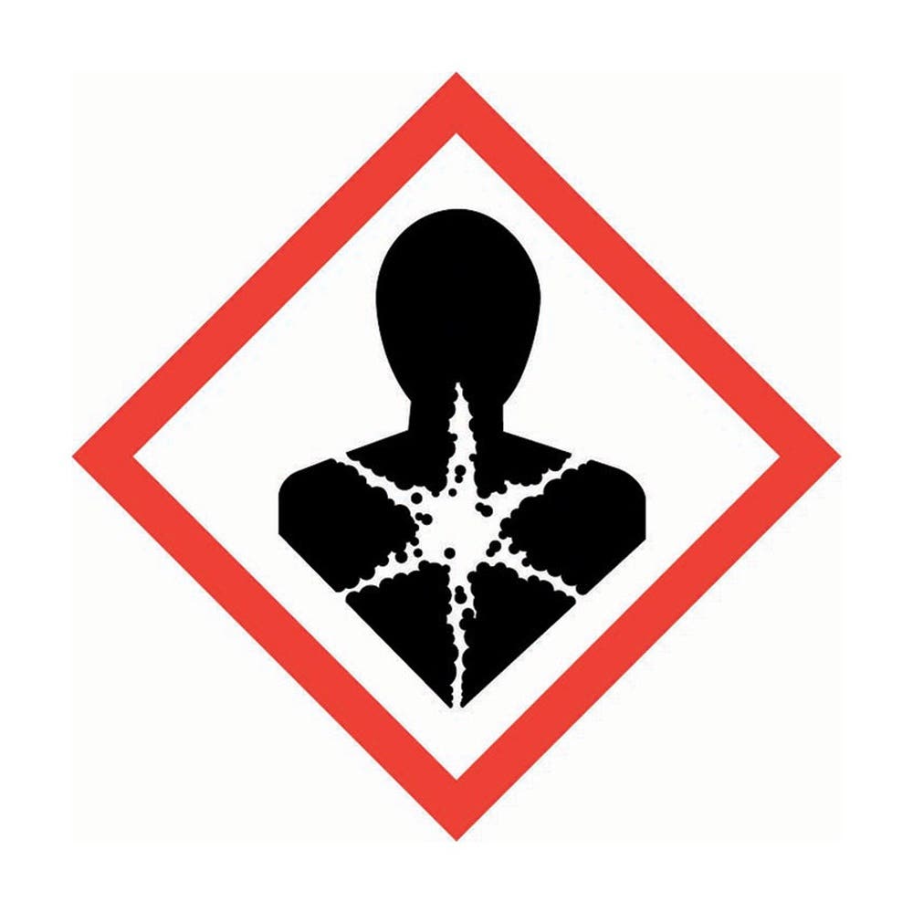 LABEL GHS HEALTH HAZARD 20MM SQ VINYL PK20 580174 875830