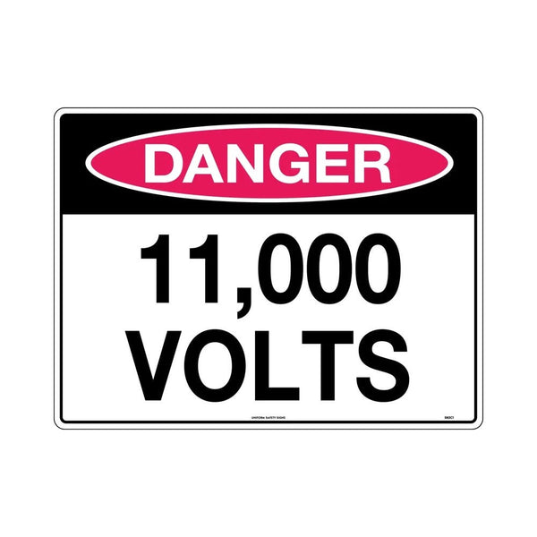 Sign DANGER 11000 Volts 600 x 450mm Metal – ATOM