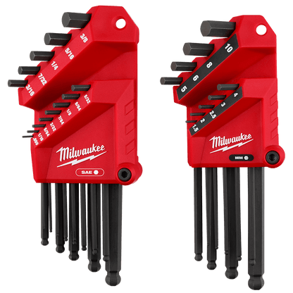 Hex Key Set Ball End L Style SAE Metric 22pc Milwaukee 584072 48222187
