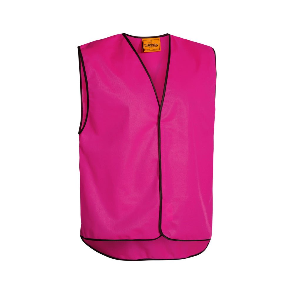 Vest Safety 100% Polyester 120gsm Pink Large Bisley_165262_BK0345_BF41L
