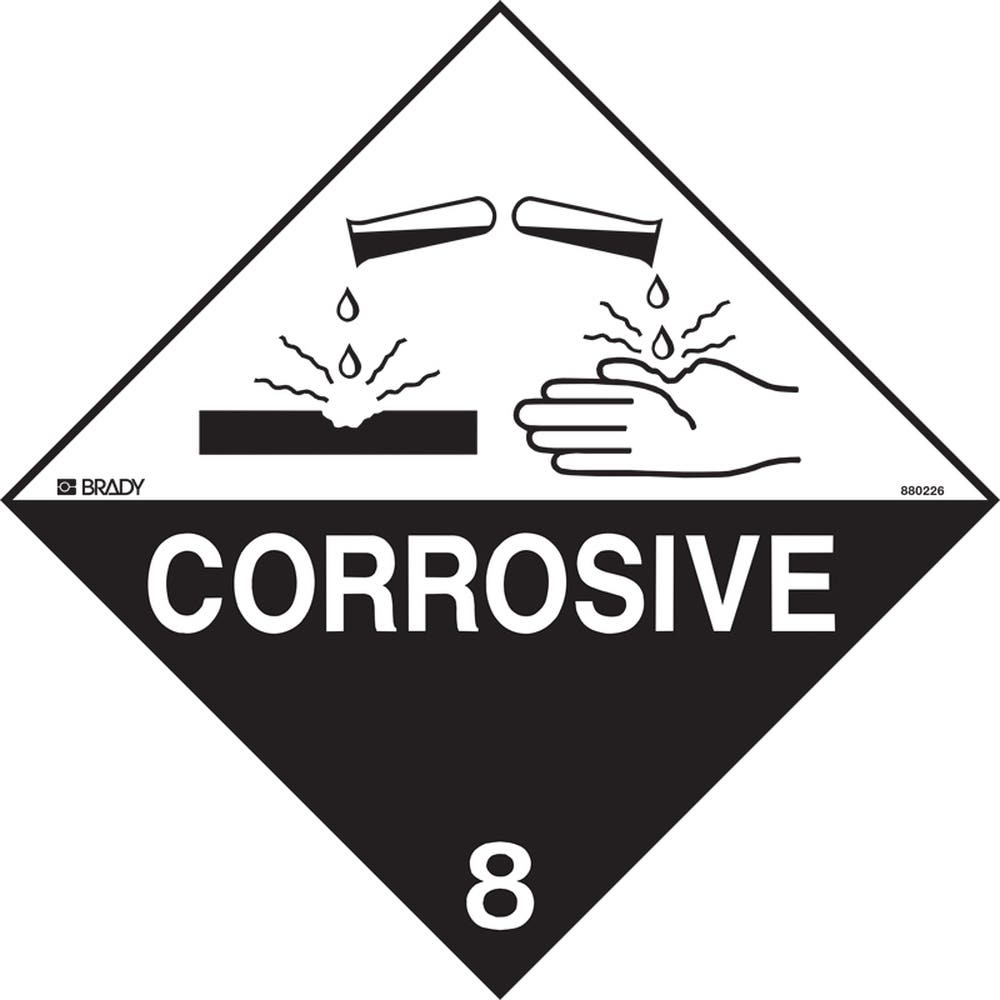 Dangerous Goods Placard Corrosive 8 270 X 270mm C2 Reflective Metal 592693 880226