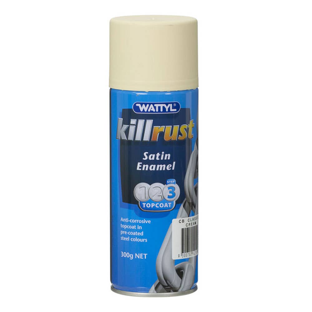 Paint Killrust Enamel Satin Classic Cream Aerosol 300g Wattyl 60010043 115301.530