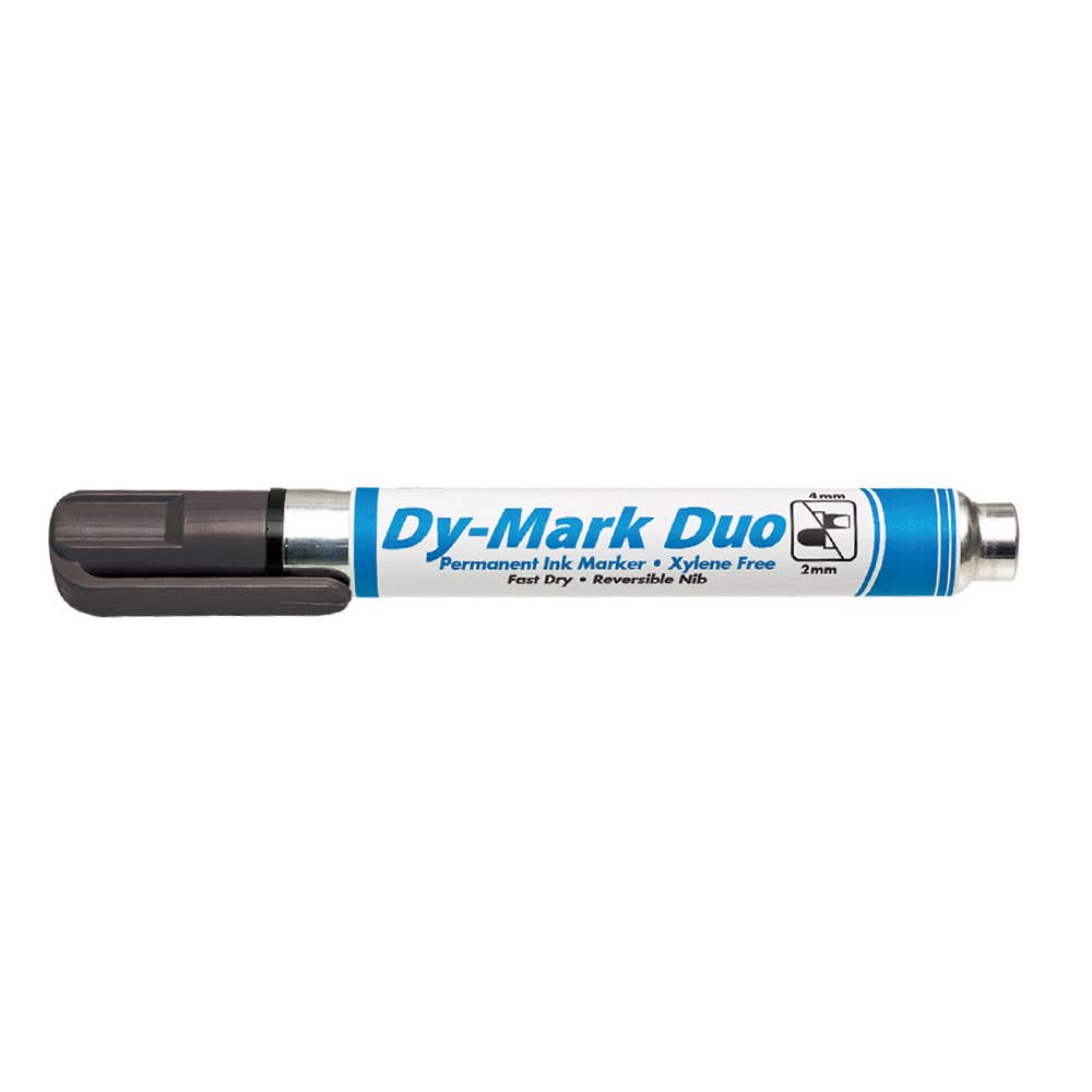 Marker Permanent Duo Tip Bullet/Chisel Black Pk 12 Dy-Mark 60010726 12091001 NLA