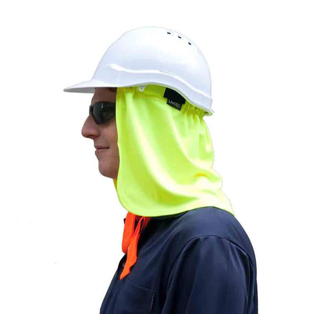Flap Neck Sun Protection Hard Hat Hi Vis Micro Mesh Yellow 60010782 AAFYW-HC