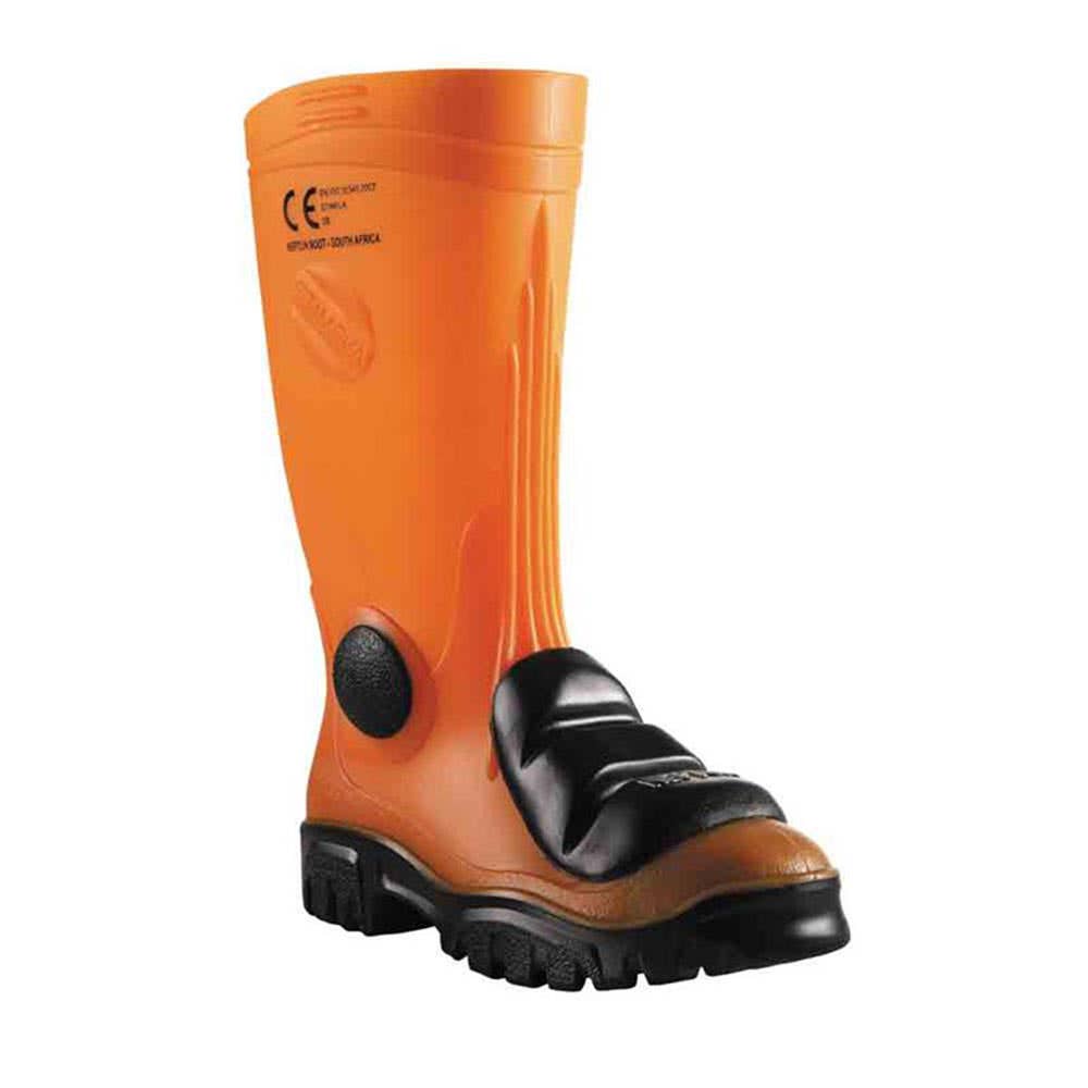 Gumboots Steel Toe Nitrile Sole Met Guard Hi Vis Orange 10 Stimela 60011592 KT HIVIS MET-10
