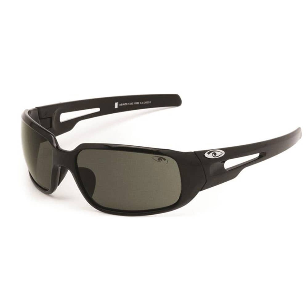 Glasses Grey Polarised Lens Shiny Black Frame Med Impact Chilli Eyres 60011675 706-S1-PG