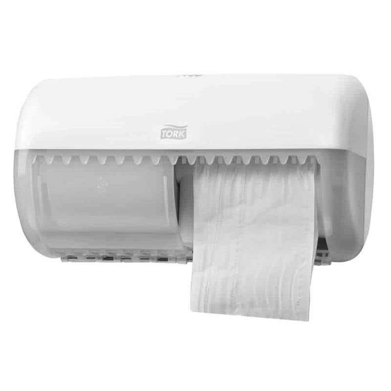 Dispenser Twin Roll Toilet Paper White Tork 60013147 110202