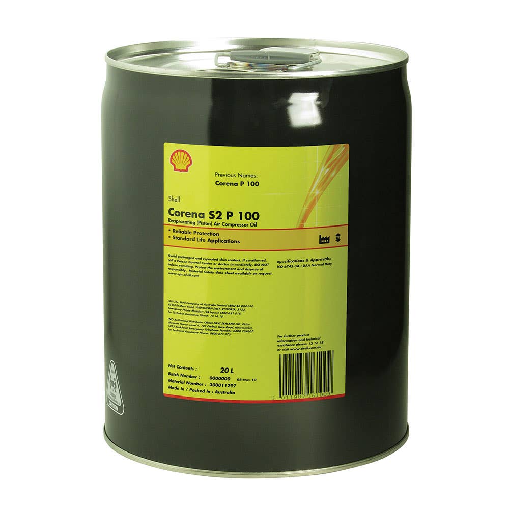 Air Compressor Oil Corena S2 P 100 20L Shell 60013218 300011297