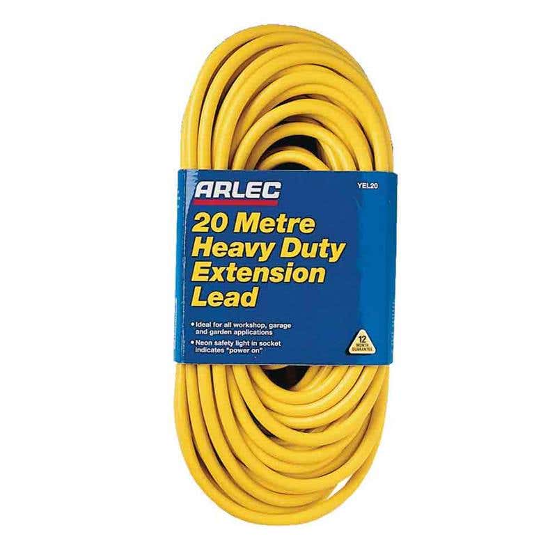 Lead Extension Heavy Duty 10A Plugs 10A Cable 10m 60013801 YEL10