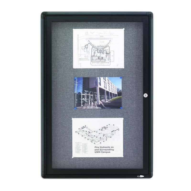Board Notice Enclosed Fabric 1 Door Alum Frame 900 x 600mm 60013987 QT2363L