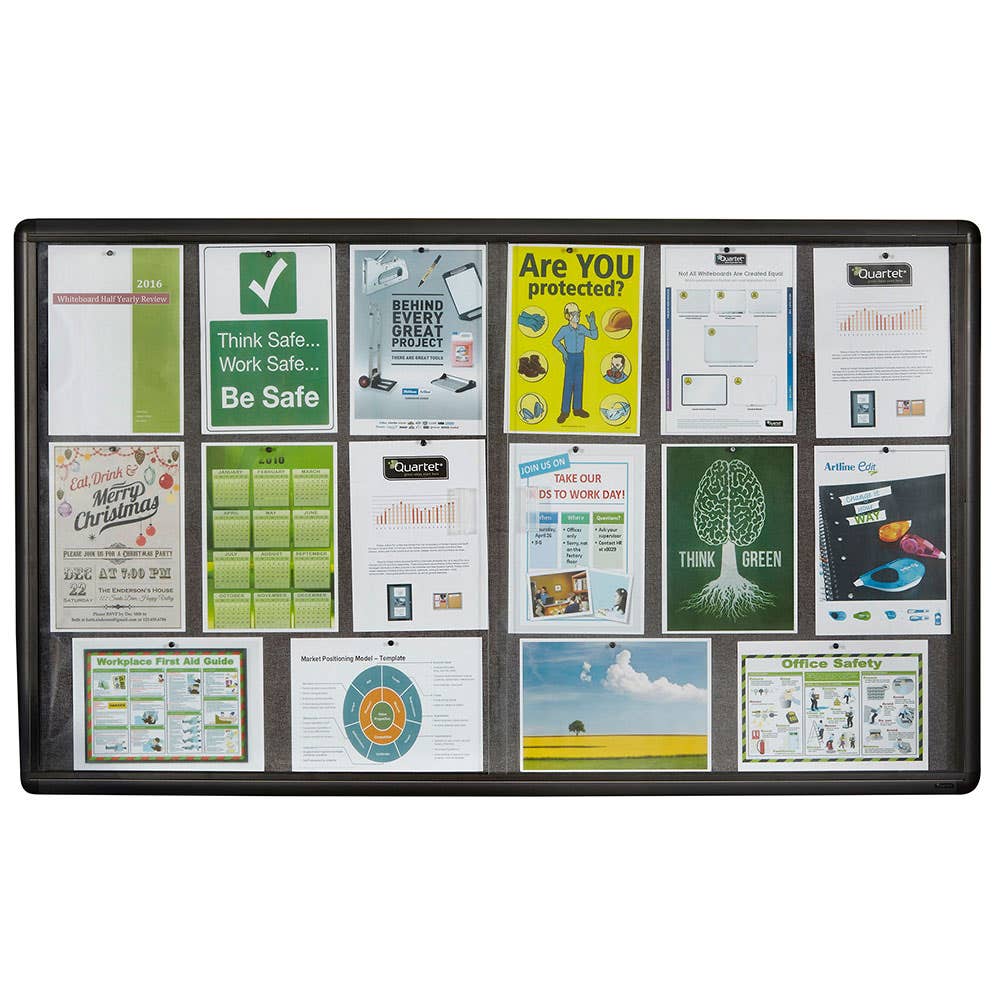 Board Notice Penrite Glass Windowed Fabric 1500 x 900mm 60013990 QTNOTICE1509