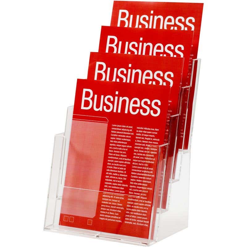 Holder Brochure Free Standing A4 4 Tier 4 Compartment 60014036 45357