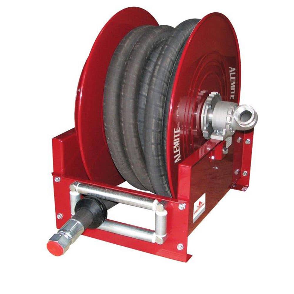 Hose Reel Assembly General Purpose Metal Frame Fixed Mount 38mm x 15m 3,000psi 8082-G Alemlube 60014288 8082-G