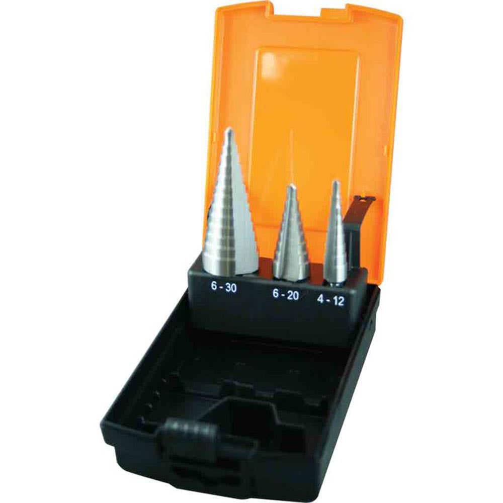 Step Drill Set HSS 3 Piece 4-12 x 1mm 6-20 x 2mm 6-30 x 2mm 60014662 D1071