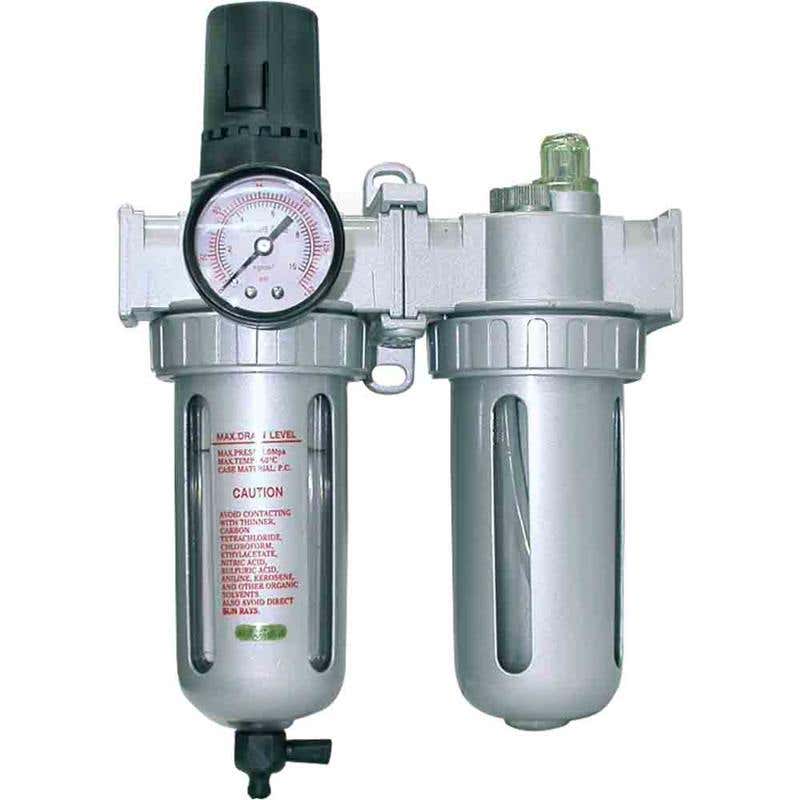 Air Filter Regulator & Lubricator With Dial Gauge 1/4 THBFLR802 Geiger 60015045 THBFLR802