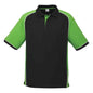 Shirt Polo S/S Poly/Cotton 210gsm Nitro Black/Green/White 2XL Biz 60015679 P10112-BLK/GRN/WHT-2XL