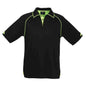 Shirt Polo S/S Poly/Cotton 180gsm Hi Vis Trim Fusion Black/Lime 2XL Biz 60015714 P29012-BLK/LIM-2XL
