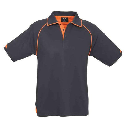 Shirt Polo S/S Poly/Cotton 180gsm Hi Vis Trim Fusion Grey/Orange 2XL Biz 60015721 P29012-GRY/ORA-2XL